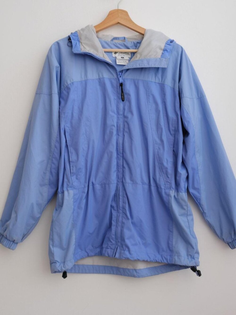 Columbia Women's Windbreaker Jacket Hooded Light Blue/Periwinkle